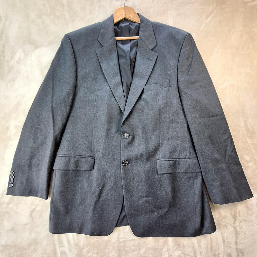 Lauren Ralph Lauren Suit Jacket Mens 44L Gray Wool Canada Single Vent 2 Btn